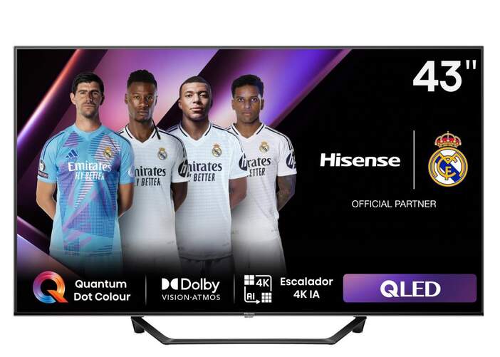 TV 43" QLED Hisense 43A7NQ - 4K Ultra HD, Smart TV VIDAA, HDR10+, 14 W