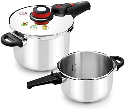 Olla Presión Rápida Monix Selecta - 4+6L, Inox, Negro