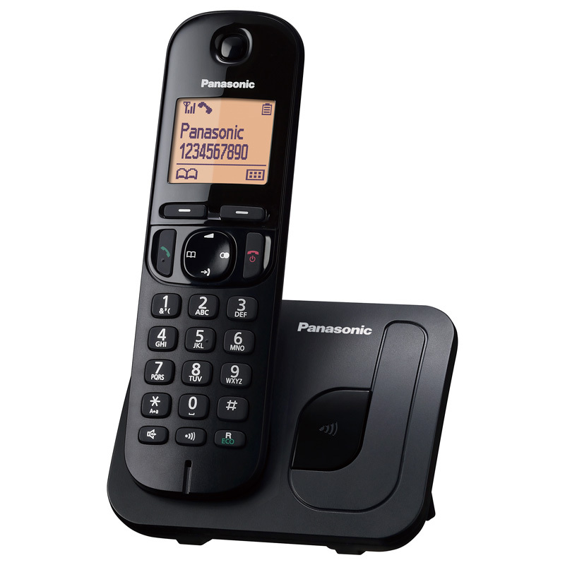 Teléfono Inalámbrico Panasonic KX-TGC210 SPB Negro - Agenda 50, 120 Canales