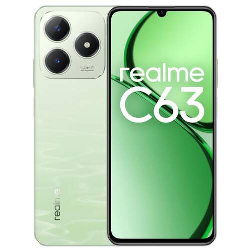 Realme C63 8/256 GB Verde - 6,74", 50 Mpx, Unisoc T612, 5000 mAh, Mini Capsule, 90 Hz