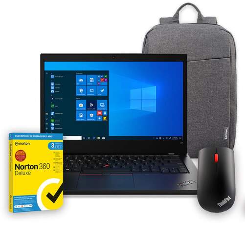 Pack Portátil Lenovo L14, Ratón y Mochila - Ryzen 3, 16 GB/512 GB SSD, 14", SmartCard