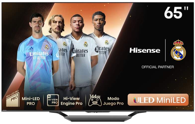 TV 65" QLED Hisense 65U7NQ - 4K Ultra HD, Smart TV, Mini-LED ULED, HDR10+, 144 Hz