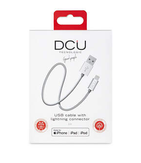 CABLE DCU LIGHTNING a USB A 1M PLATA ALUMINIO