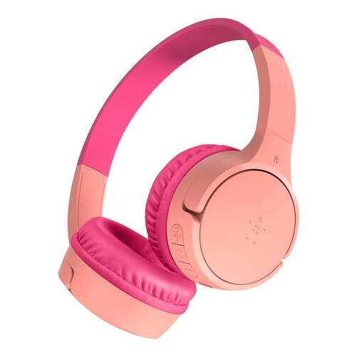 Auriculares Belkin Soundform Kids - Bluetooth, botones en el auricular, micrófono integrado, rosa