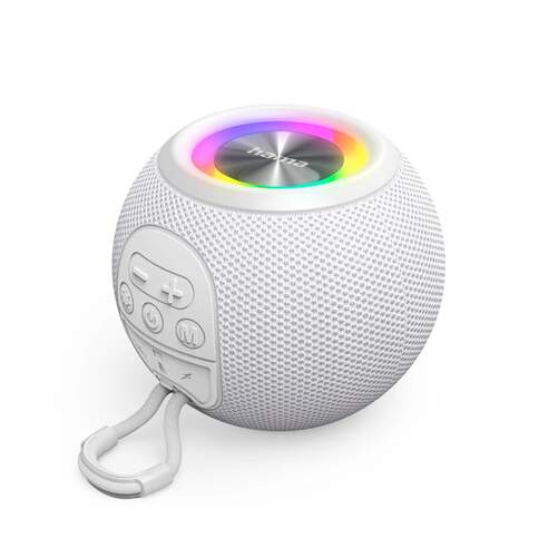 Altavoz Hama 00188238 Ball Shape Blanco - Alámbrico e Inalámbrico, 5 Modos Luces RGB, Blanco