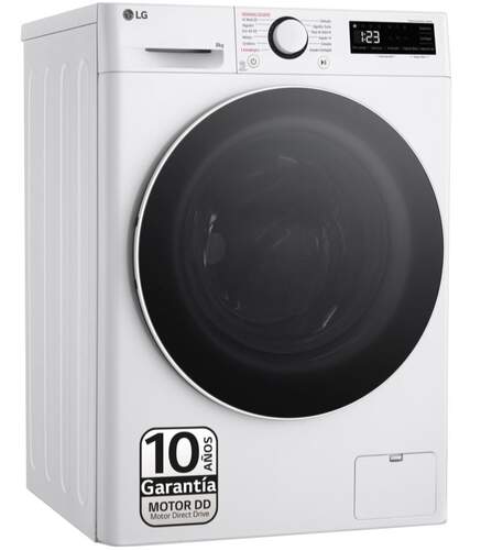 Lavadora LG F2WR5S08A0W - 8 kg, 1200 rpm, Clase A-10%, Blanca, Función Vapor, 11 programas