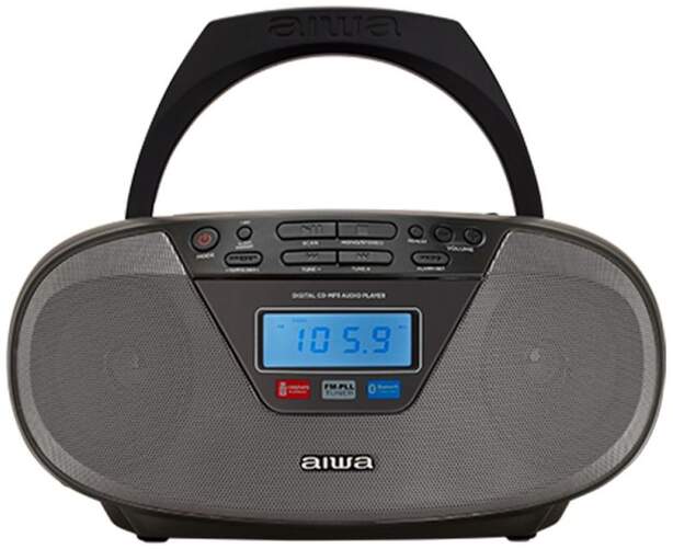 Radio CD Aiwa BBTU-400RD - Negro, 6 W, Bluetooth 5.0, Radio FM, 40 emisoras, USB