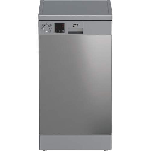 Lavavajillas Beko DVS05024X - 45 cm, Clase E,10 Servicios, 5 Programas, Media carga, WaterSafe, Inox