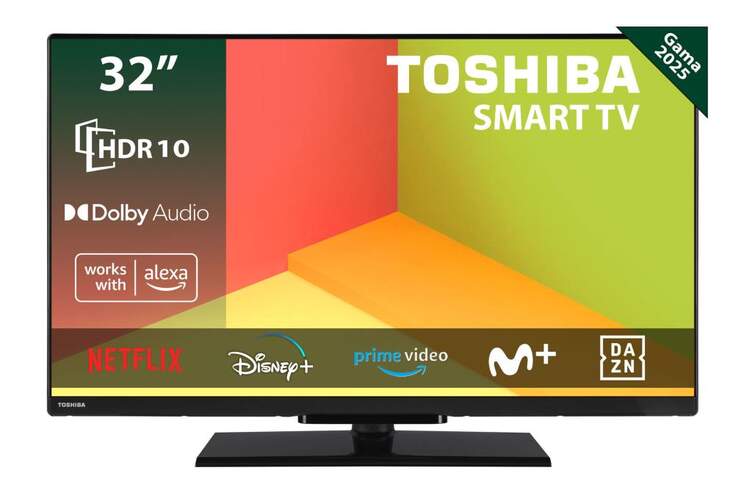 TV Toshiba 32" 32WV3463DG - HD, Direct LED, 12 W, Smart TV VIDAA, funciona con Alexa