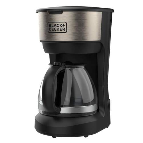 Cafetera de goteo Black & Decker BXCO600E - 6 tazas, 600 W, filtro de café, negro e inox