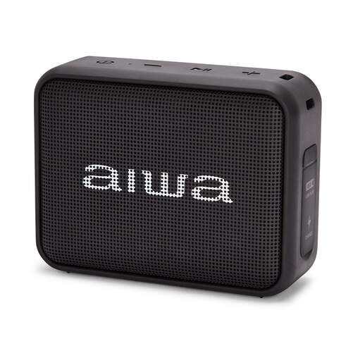 Altavoz Aiwa BS200BK - 6 W, Bluetooth TWS, Radio FM, Carga USB, IPX6, Negro