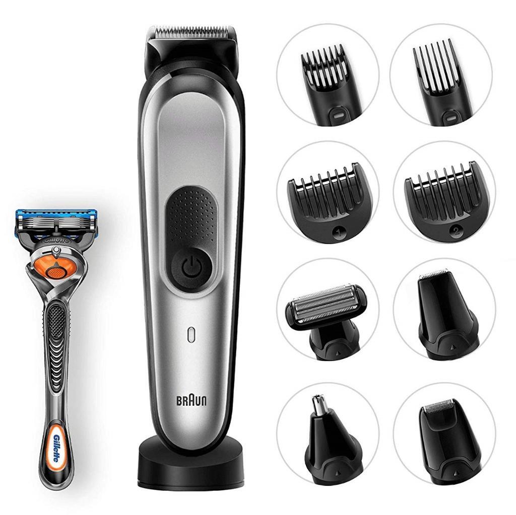 Recortadora Braun MGK7021 - 10 en 1, Perfilado, Pelo, Vello Corporal, Afeitado Gillette Fusion5