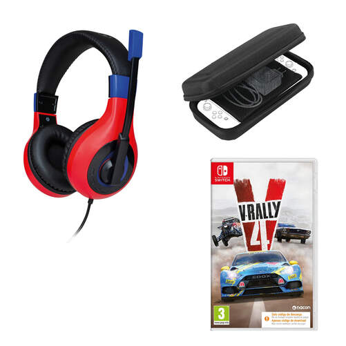 Kit Nacon para Nintendo Switch - Auriculares, Funda y protector, juego V-Rally 4