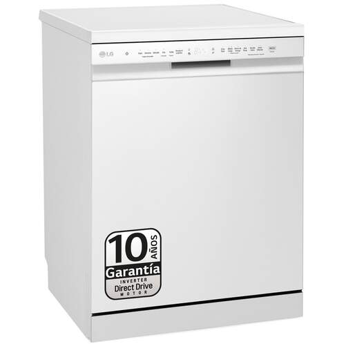 Lavavajillas LG DF243FW - Clase D, 14 servicios, 3ª bandeja, Media carga, 60 cm, 44 dB, Blanco