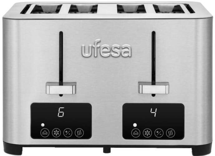 Tostadora Ufesa Quartet Deluxe - 4 Ranuras, 1500 W, 7 Niveles, Inox