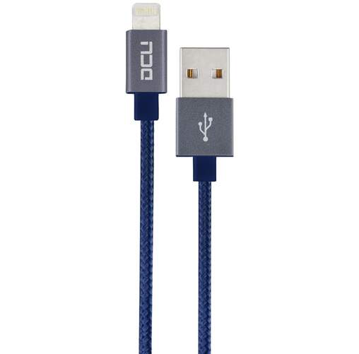 Cable DCU Lightning a USB A - 2 metros, Azul Marino, Cable trenzado