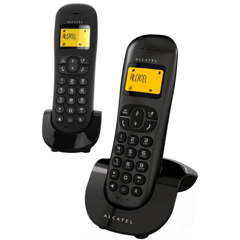 Teléfono Inalámbrico Alcatel C250 DUO Negro - Aut. 10h, 20 Registros