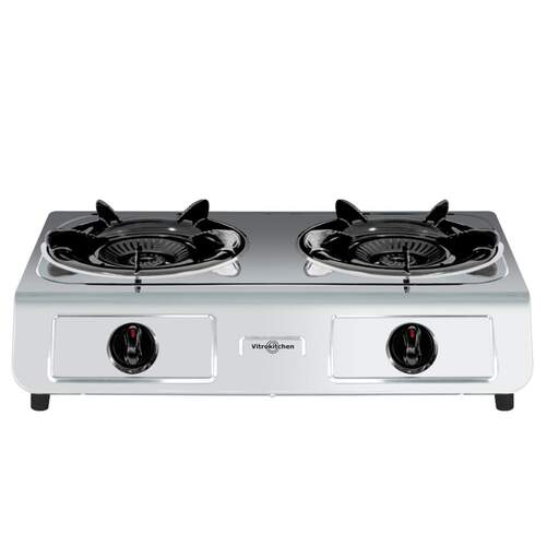 Hornillo Vitrokitchen 256IN - Inox, 2 zonas, Gas Natural, pLATA