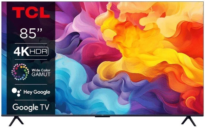 TV TCL 85" 85V6B - 4K Ultra HD, Dolby Vision, HDR10+, Google TV, Dolby Audio, Game Master 3.0 120 Hz