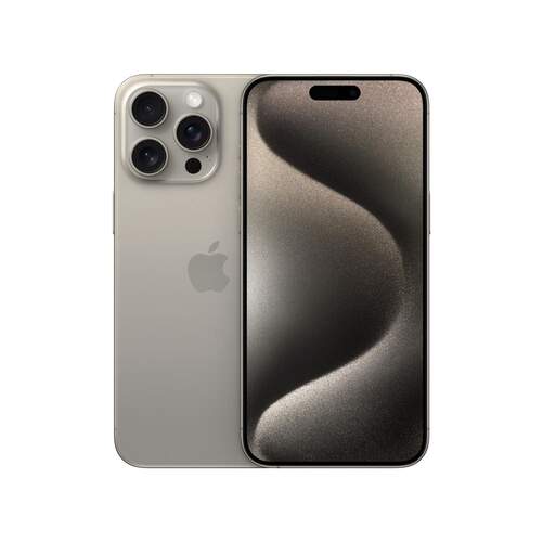 Apple iPhone 15 Pro Max 1TB Natural Titanium - 6,7", Procesador A17 Pro, iOS 17, Cámara 48+12+12 Mpx