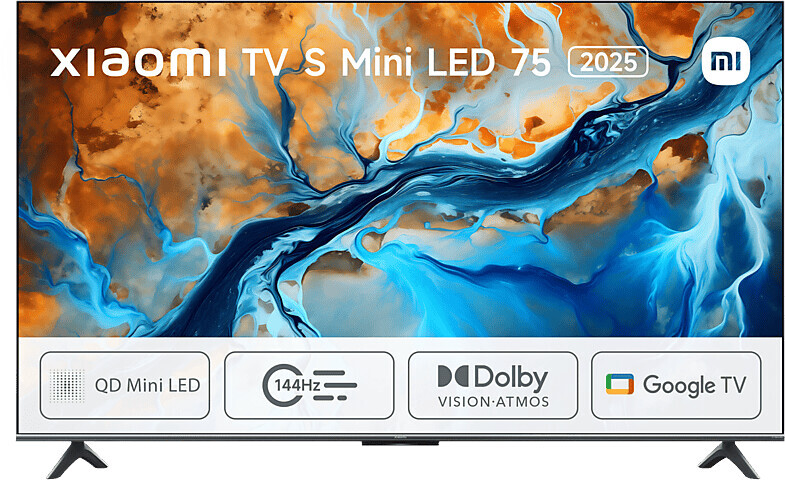 TV Xiaomi S 75" MiniLED ELA5682EU - 4K Ultra HD, Google TV, 144 Hz, Dolby Atmos 25 W, HDR