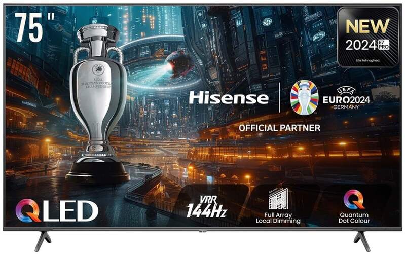 TV 75" QLED Hisense 75E7NQ PRO - 4K Ultra HD, Smart TV, 144Hz