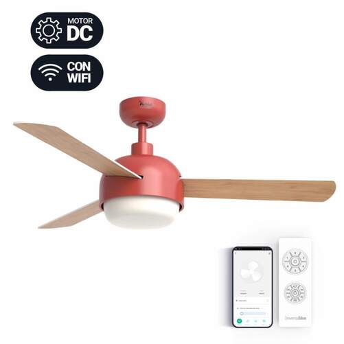 Ventilador Techo Universal Blue VENTO 6048R Rojo - Motor DC 35W, Aspas 122cm, App WiFi, LED, Man