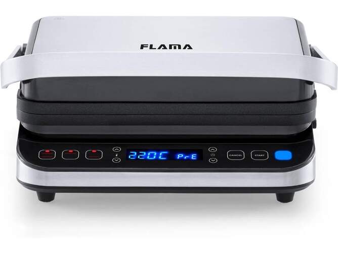 Grill Flama 4585FL - 2000 W, Reversible 32x22 cm, Blanco