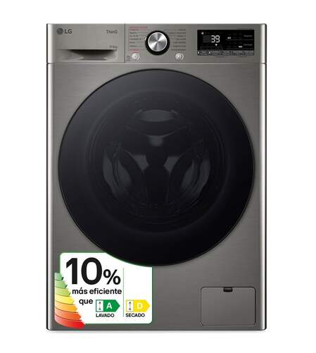 Lavadora secadora LG F4DR7009AGS - 9 kg lava, 6 kg seca, 1400 rpm, Clase A, Wifi, Inox