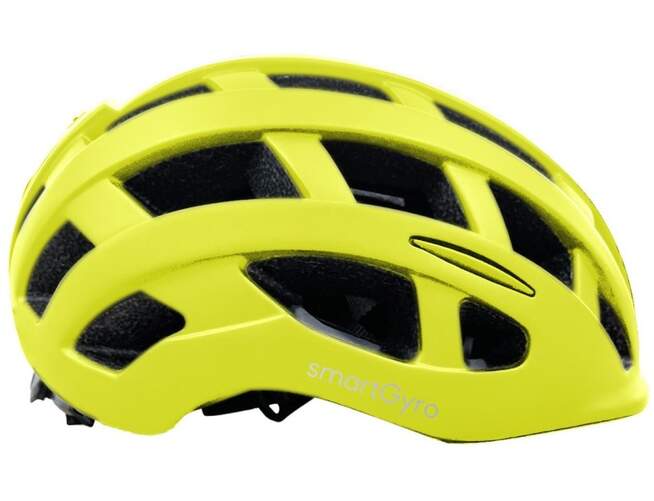 Casco SmartGyro Urban Fluorescent - Talla L/M, Amarillo, 3 modos iluminación LED