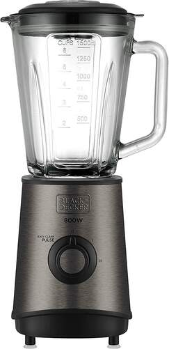 Batidora de vaso Black&Decker BXJB800E - 800 W, 1&#39;5 L, 4 Cuchillas, Inox