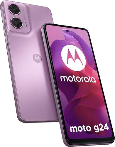 Smartphone Motorola G24 - 4/128 GB, 6&#39;5", Android 14, 5000 mAh, Rosa, Lavanda