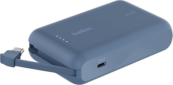 Powerbank Belkin 10K - USB-C, 20 W, Cable Integrado, Azul