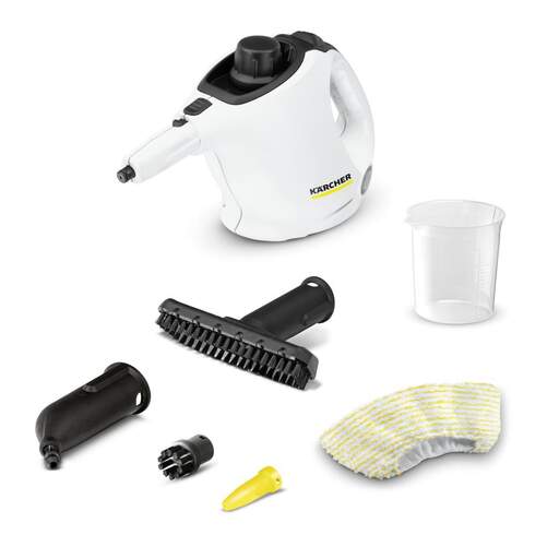 Vaporeta de mano Karcher SC1 15164000 - 1200 W, 3 bares, Blanco y negro, Cable 4 m