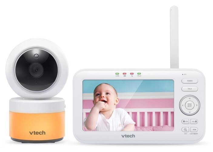 Vigila bebés VTech VM5463 - Pantalla de 5", Cámara motorizada, 2100 mAh