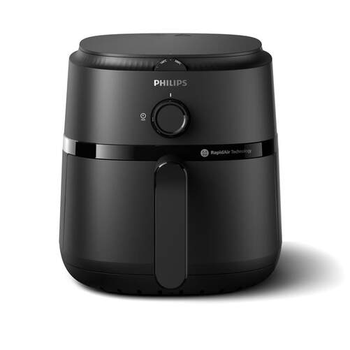 Freidora de aire Philips NA120/00 - 4,1 litros, control giratorio, 1500 W, Negro