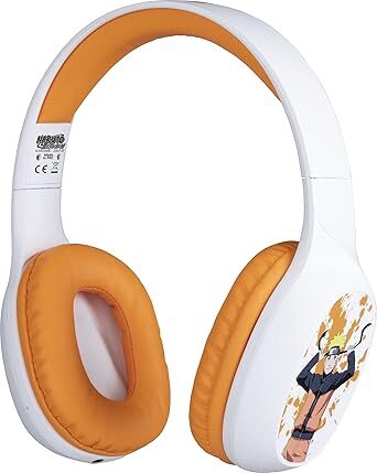 Auricular Konix KX Naruto - Inalámbricos, Diadema, Autonomía 30 h, Naranja, Blanco