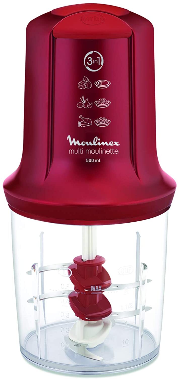 Picadora Moulinex AT714G32 Multimoulinette Roja - 500W, Capacidad 0.5L