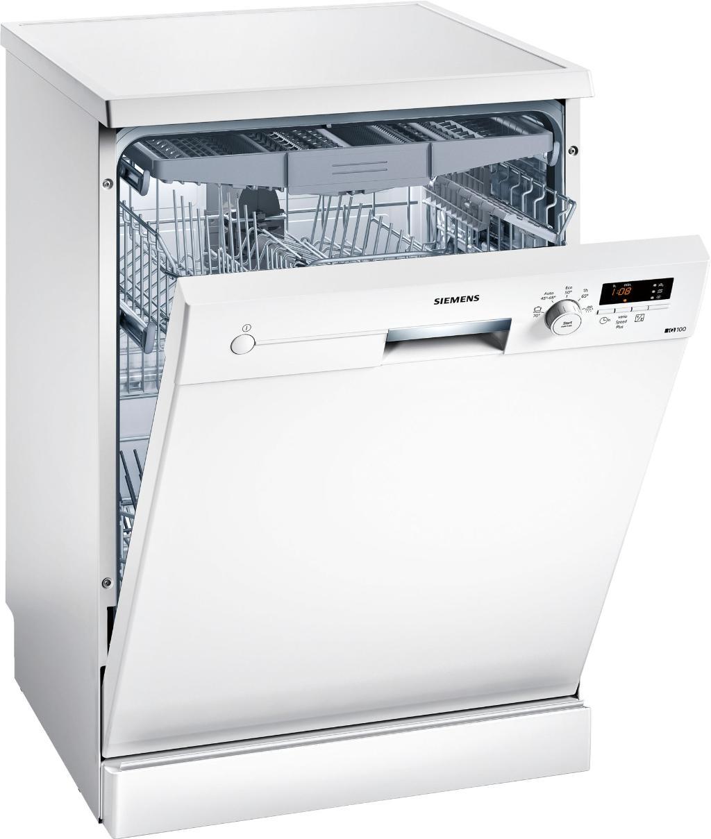 Lavavajillas Siemens Sn215w02fe blanco 14 servicios 60cm 5 programas clase a++ 48 db 3ª bandeja iqdrive variodrawer independiente cubiertos libre iq100