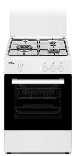 Cocina gas Butano Artica AKF50553W - 3 Fuegos, 50x56cm, Termopar Seguridad, Doble Vidrio, Blanca