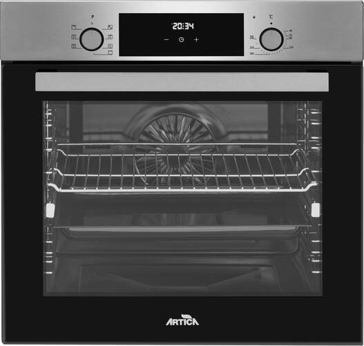 Horno Multifunción Artica AHB82081X - 80 L, Clase A, 8 programas, con Display, Acero Inoxidable