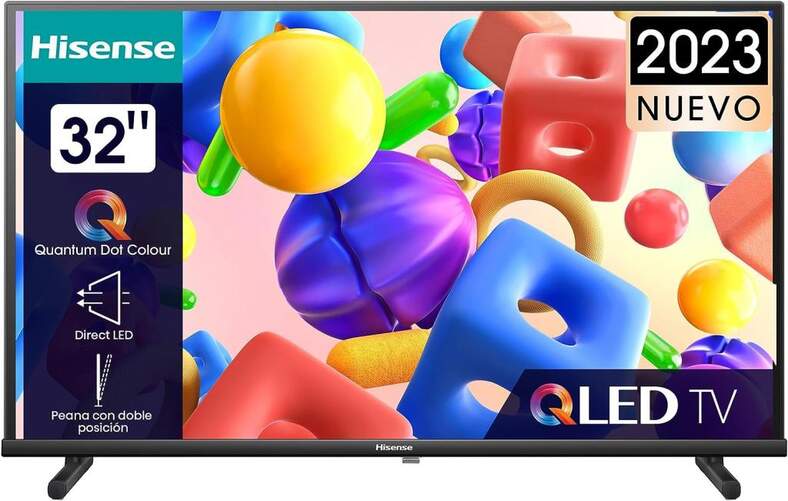 TV 32" QLED Hisense 32A5KQ - Full HD, Smart TV VIDAA, Modo Juego, Dolby Audio DTS:X 16W