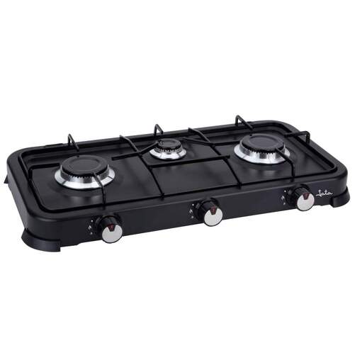 Hornillo de gas Jata JEGC2703 - 3 Fuegos, Propano/Butano, Negro