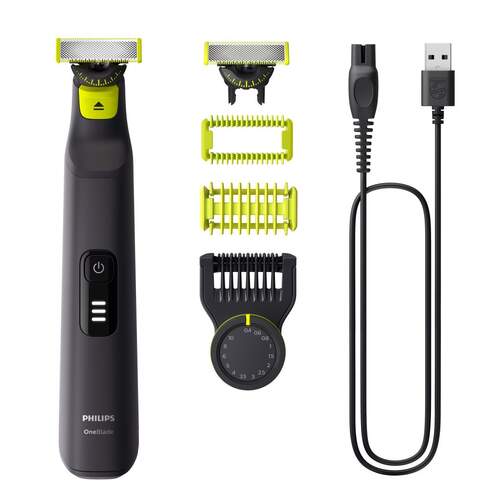 Barbero Philips QP6542/15 OneBlade Face + Body - Autonomía 90 min, Con Cargador, Negro, Lima