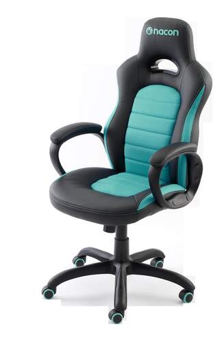 Silla Gaming Nacon CH 350 - Respaldo y asiento acolchado, Negro, Turquesa