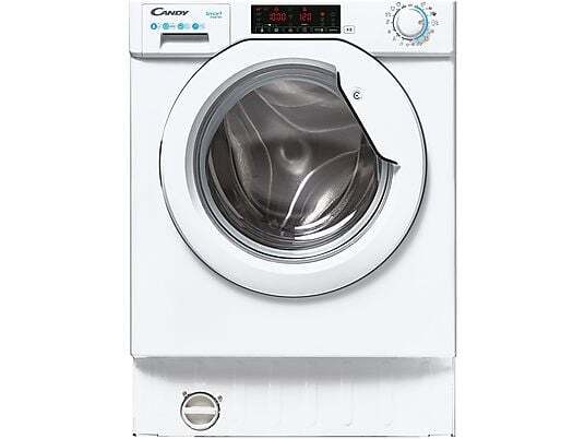 Lavadora integrable Candy CBW48TWMES - 8 kg, 1400 rpm, Clase A, 16 programas, Inox, Blanco