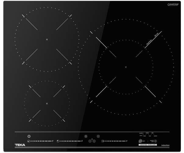 Placa de inducción Teka IZC 63320 MPS BK - 3 Zonas, 7200 W, 60 cm, Vidrio Flotado, Negra