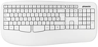 TECLADO PHOENIX K201 ERGONOMICO INALAMBRICO BLANCO