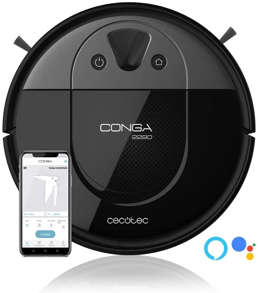 Aspirador Robot Cecotec conga 2290 panoramic autonomía 160 friega 2700 64 db alexa google assistant serie 05422 minutos 160min 360 5422 350