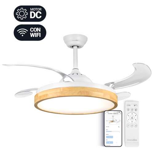 Ventilador de techo UniversalBlue Kaus 7048WD - Retractable, Motor DC, control por Wi-Fi